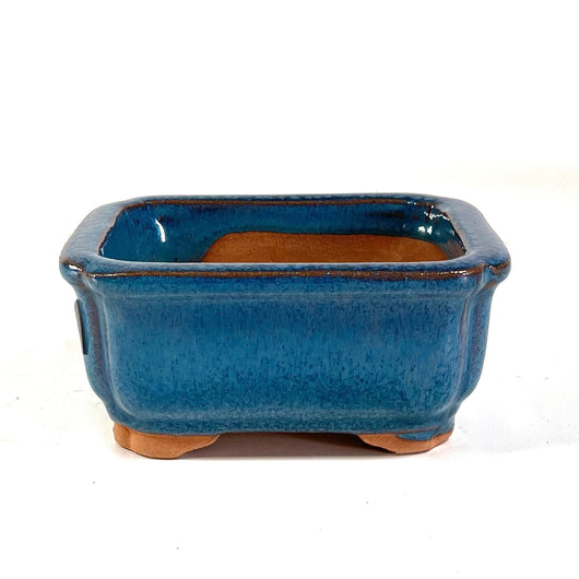 Glazed Rectangular Bonsai Pot (4¼ x 3½ x 1¾ inches)