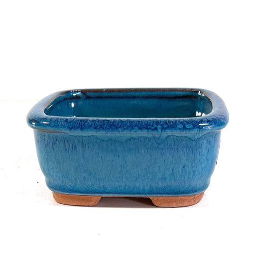 Glazed Rectangular Bonsai Pot (4¼ x 3¼ x 2 inches)