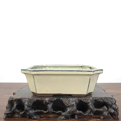 Glazed Rectangular Bonsai Pot (8 x 6.3 x 2.8 inches)