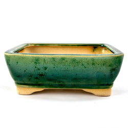 Glazed Rectangular Bonsai Pot (6½ x 5 x 2½ inches)