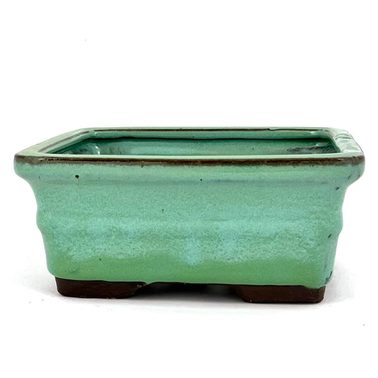 Glazed Rectangle Bonsai Pot (6 X 4¾ X 2½ inches)