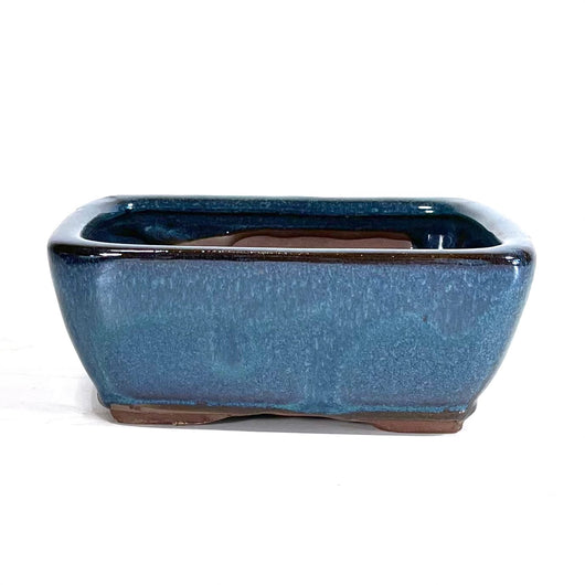 Glazed Rectangular Bonsai Pot (5 x 4½ x 2 inches)