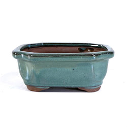 Glazed Rectangular Bonsai Pot (5 x 4.5 x 2 inches)