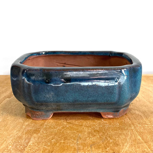 Glazed Rectangular Bonsai Pot (6 x 4.5 x 2.5 inches)