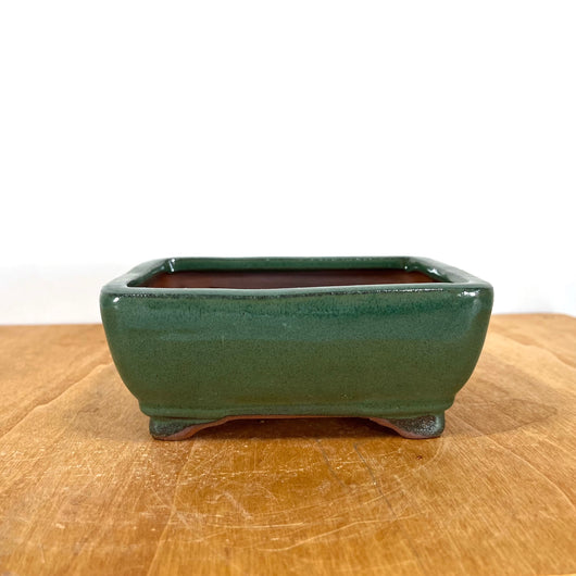 Rectangle Glazed Bonsai Pot (6 x 4.5 x 2.5 inches)