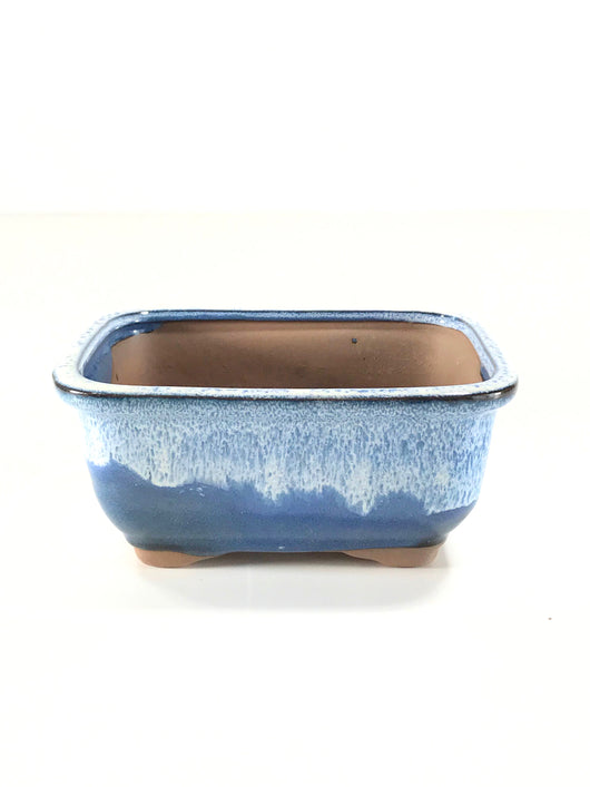 Glazed Rectangular Bonsai Pot (6 x 5 x 3 inches)