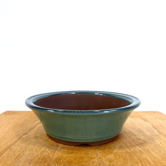 Round Glazed Bonsai Pot (9 ½ x 2 ½ inches)