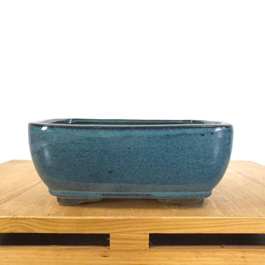 Glazed Rectangular Bonsai Pot (8 x 6 x 3.5 inches)