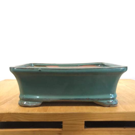 Glazed Rectangular Bonsai Pot (8 x 6.5 x 2.75 inches)