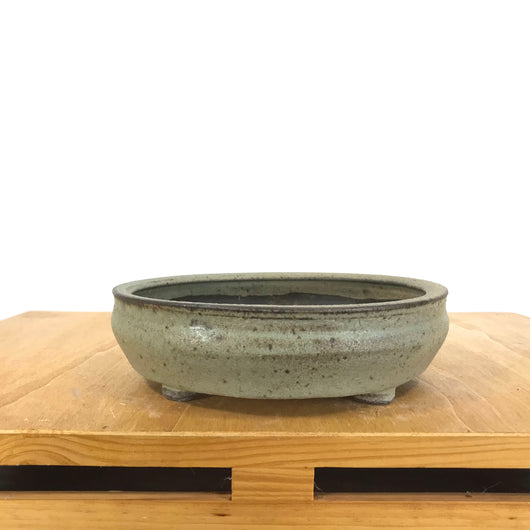 Glazed Oval Bonsai Pot (7.25 x 6.5 x 2 inches)