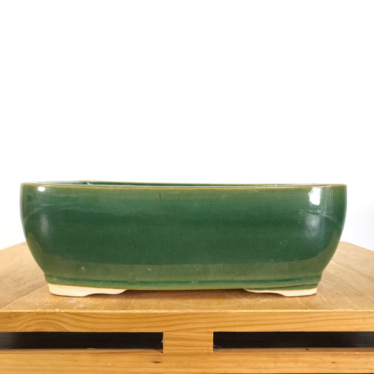 Glazed Rectangular Bonsai Pot (10 x 8 x 4 inches)